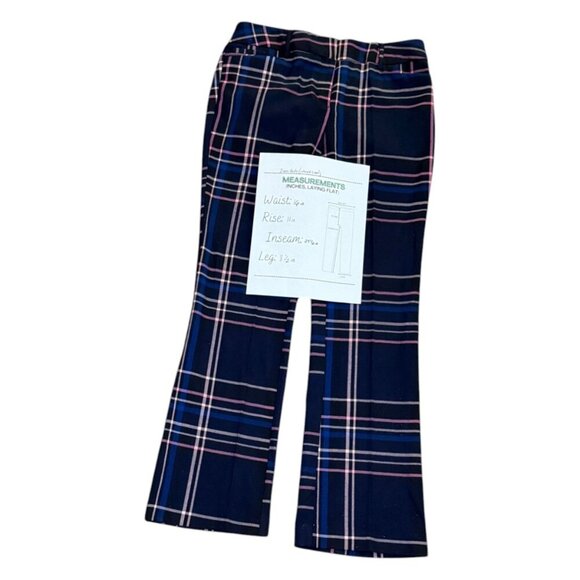 Timeless Elegance: Navy Plaid High-Waisted Trouser NY & Co & Avenue - Picture 2 of 14